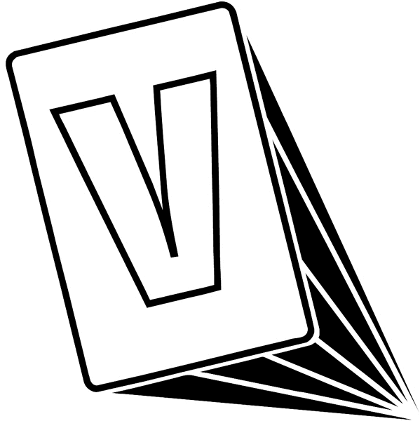 The letter 'V' vinyl sticker. Customize on line. Numbers 065-1864